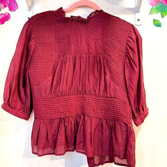 Something Navy Blouse Pleated Peplum
Button Blouse Sz XS - Picture 2 of 8